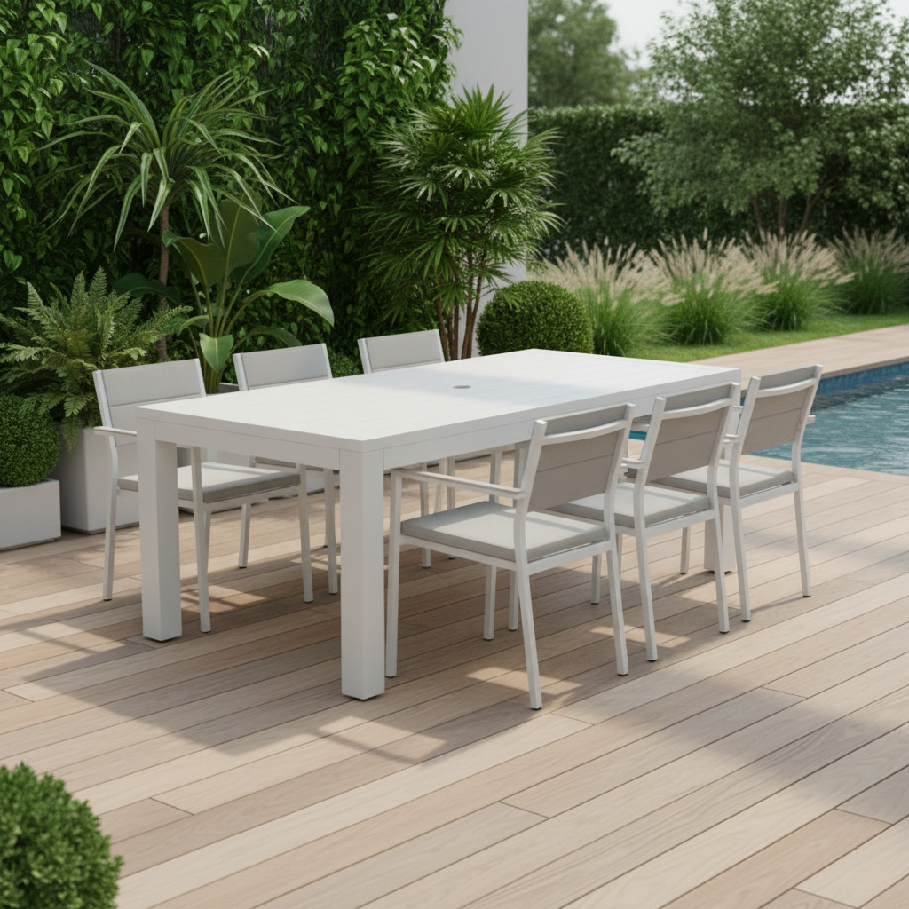 Sunset West Naples Aluminum Outdoor 64" Rectangular Dining Table
