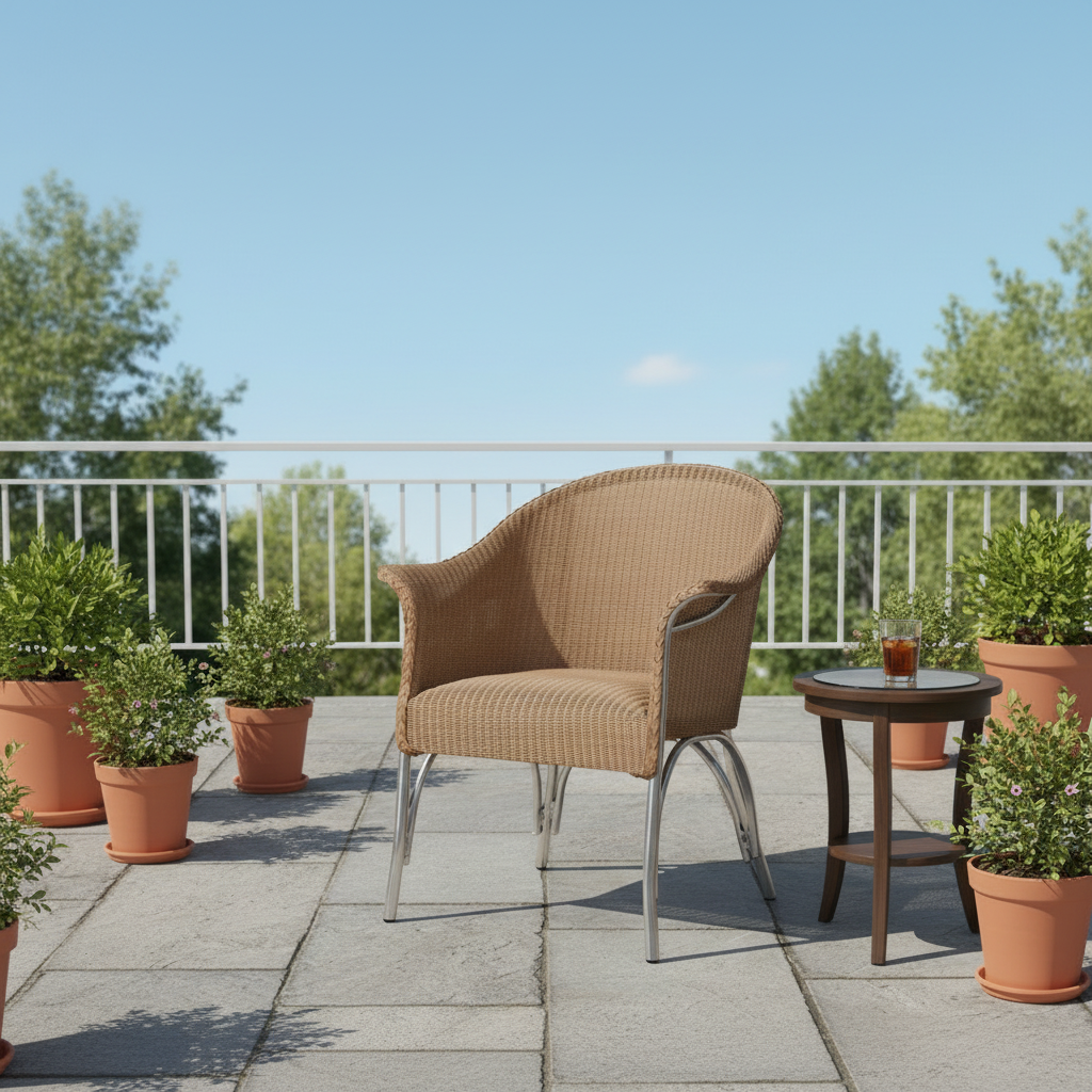 Lloyd Flanders All Seasons Wicker Outdoor Lounge Chair with Padded Seat
