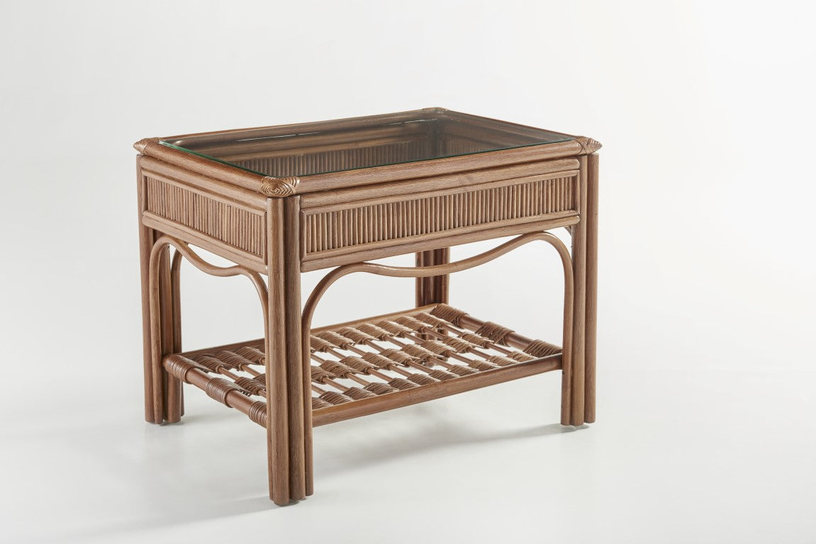 South Sea Rattan Bermuda End Table (Glass Included)