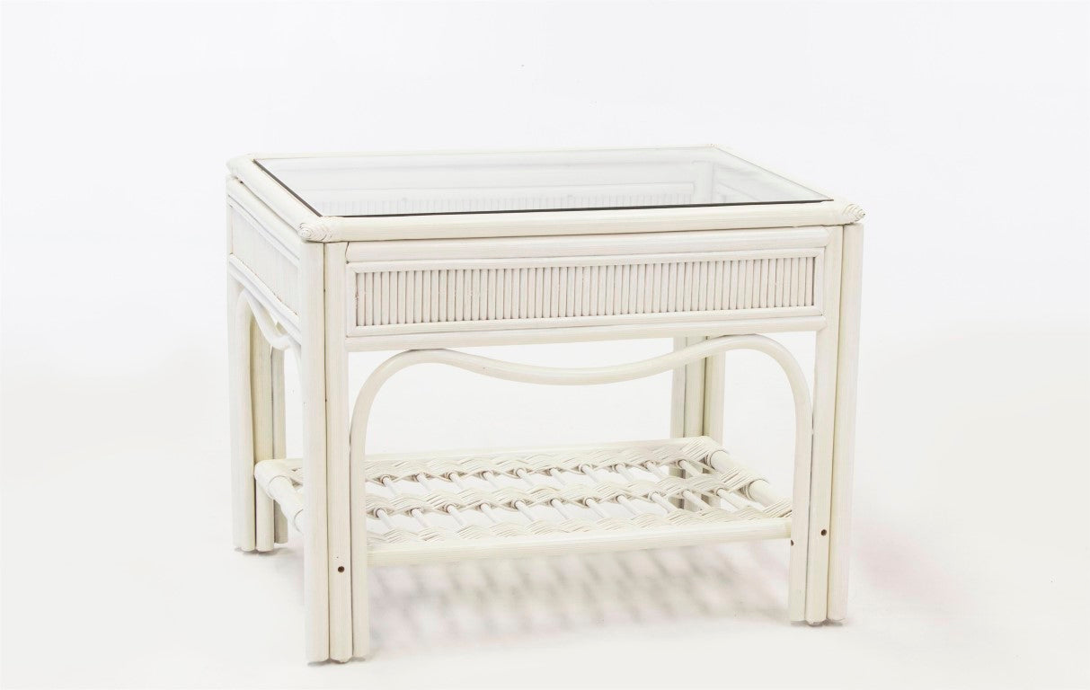 South Sea Rattan Bermuda End Table (Glass Included)