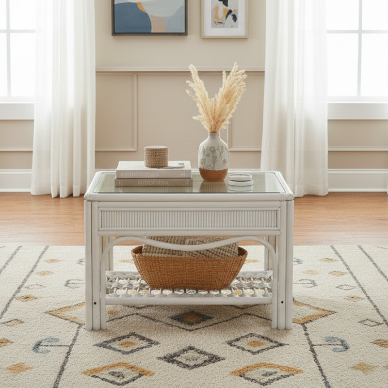 South Sea Rattan Bermuda Wicker Indoor End Table