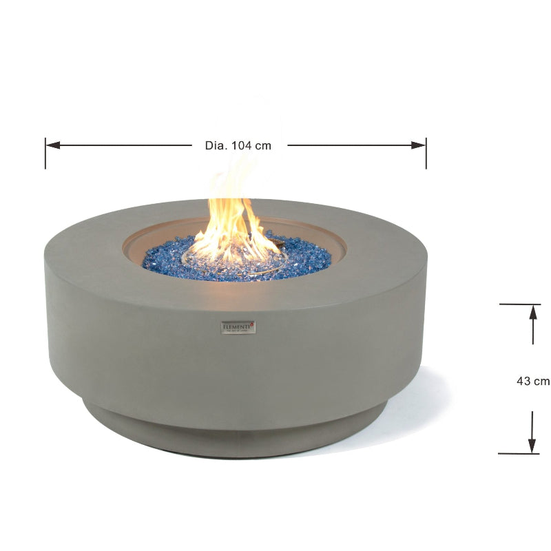 Elementi Plus Colosseo Glass Fiber Reinforced Concrete Outdoor Fire Pit Table