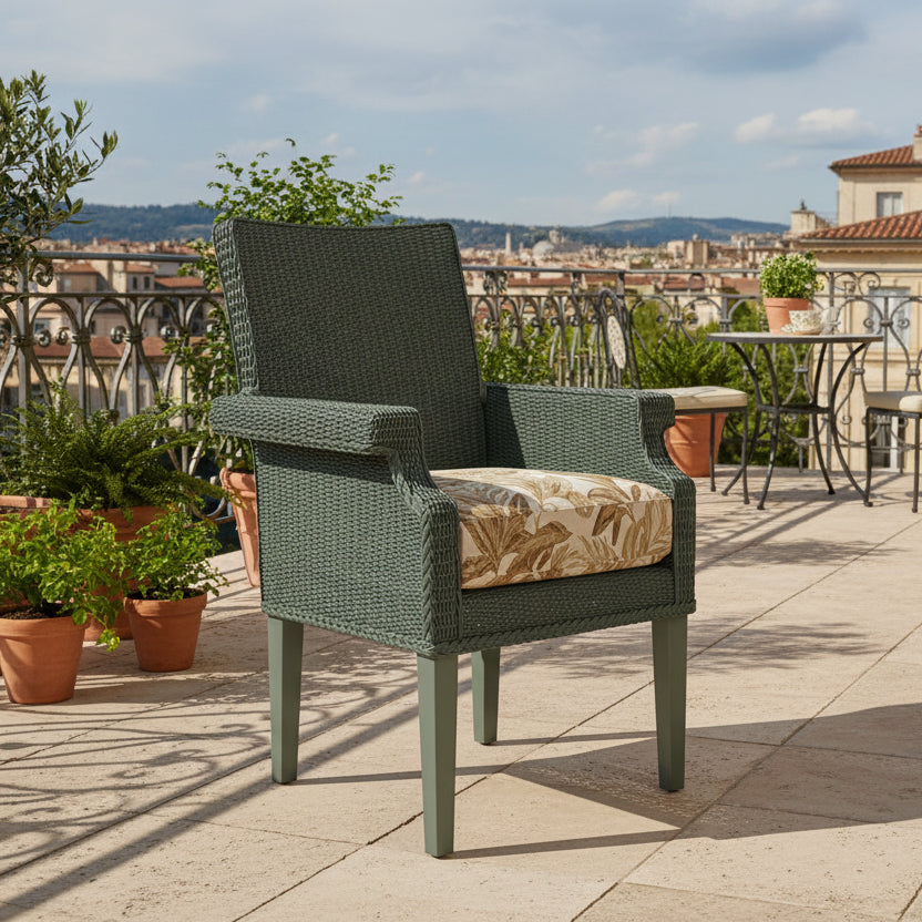 Lloyd Flanders Hamptons Wicker Outdoor Dining Arm Chair