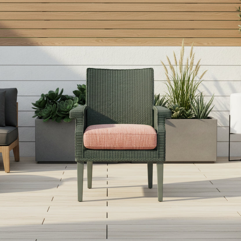 Lloyd Flanders Hamptons Wicker Outdoor Dining Arm Chair