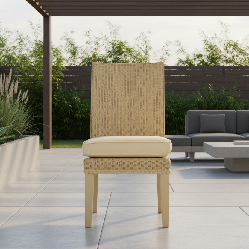 Lloyd Flanders Hamptons Wicker Outdoor Armless Dining Chair