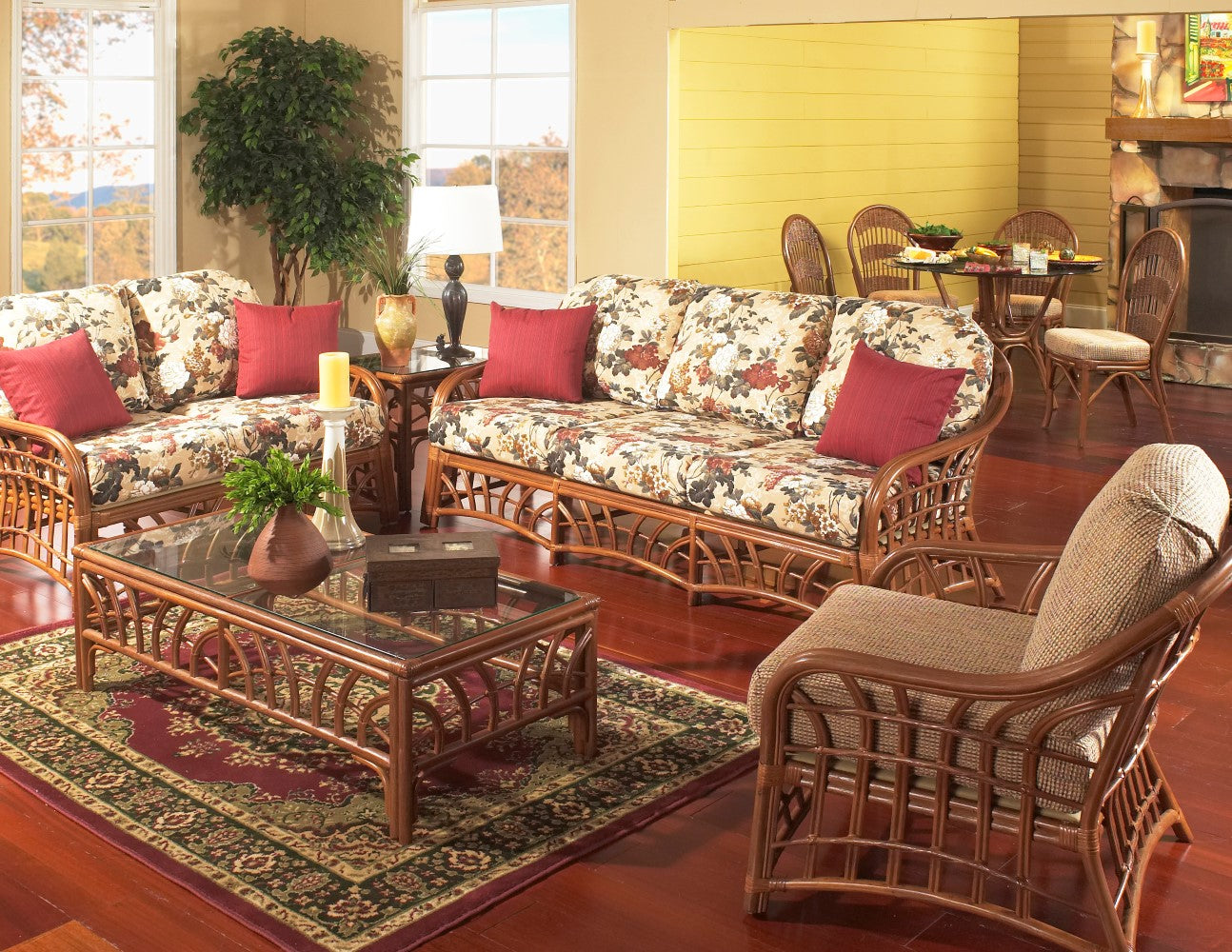 South Sea Rattan New Kauai Rattan Indoor Living Room Set