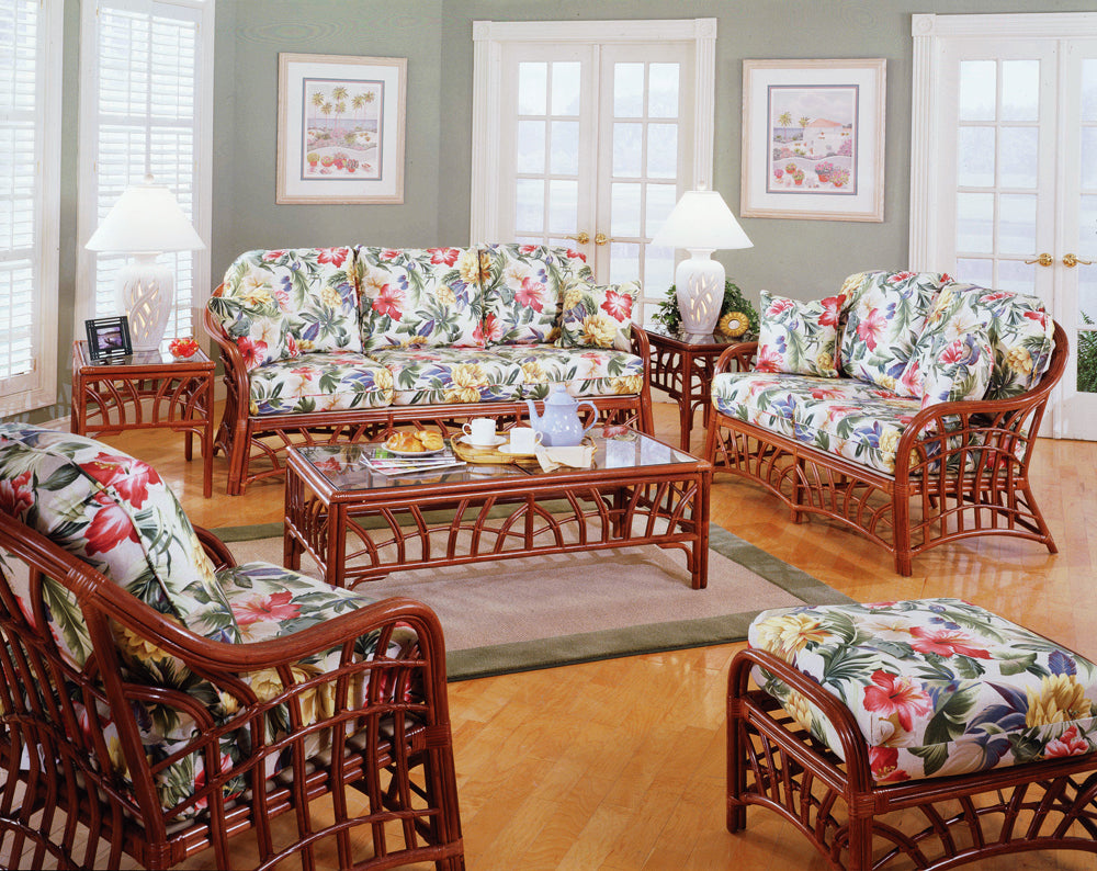 South Sea Rattan New Kauai Rattan Indoor Living Room Set