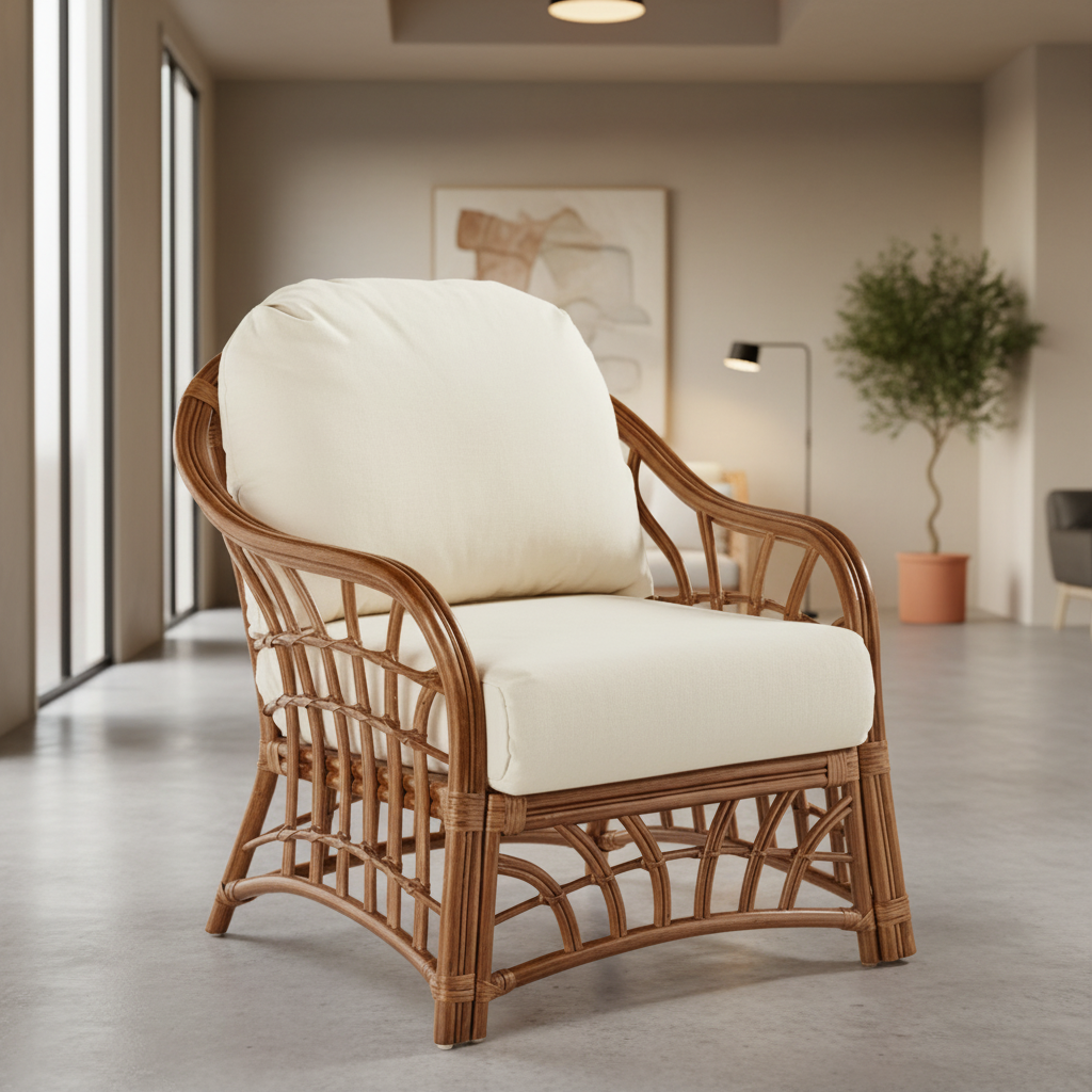 South Sea Rattan New Kauai Rattan Indoor Lounge Chair