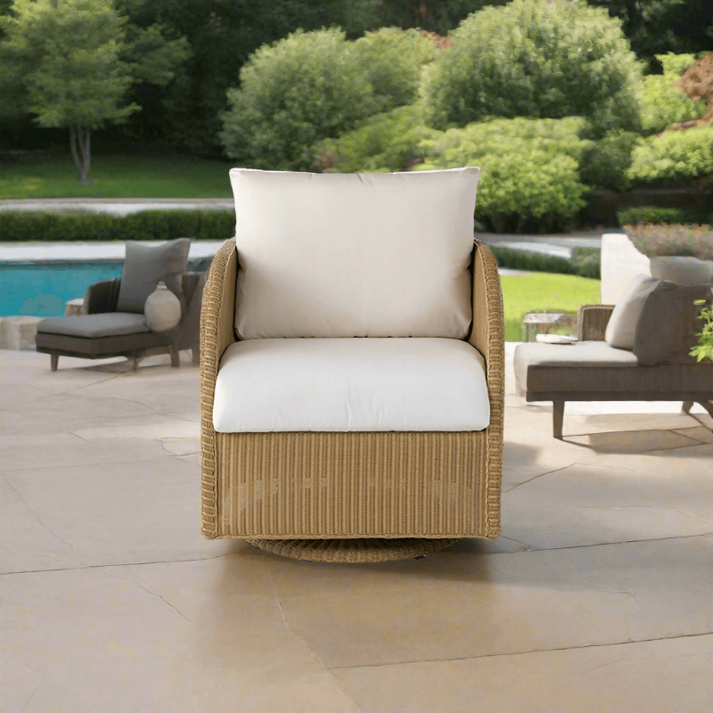 Lloyd Flanders Essence Wicker Outdoor Swivel Glider Lounge Chair