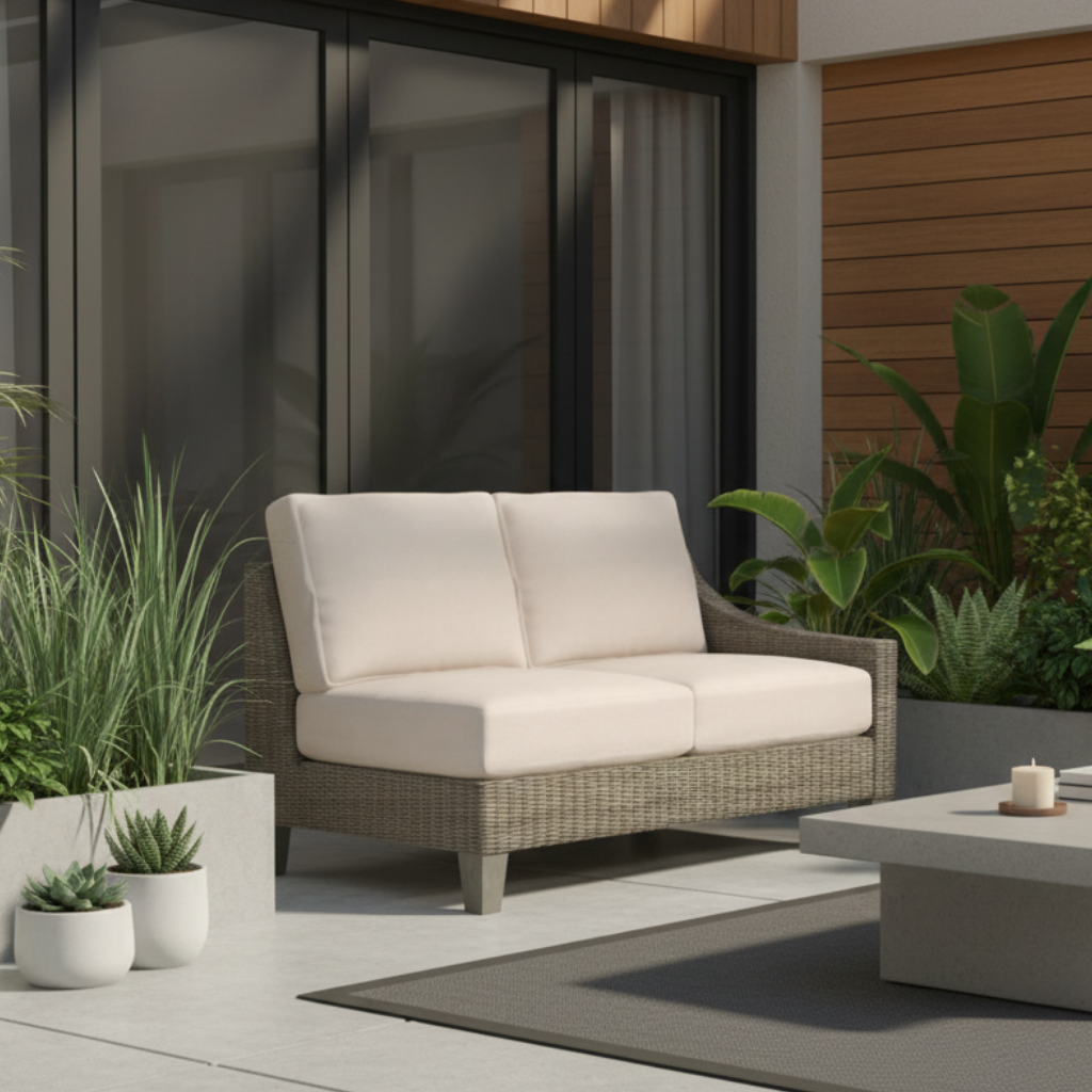 South Sea Rattan Timberline Wicker Outdoor Right-Side Facing Loveseat