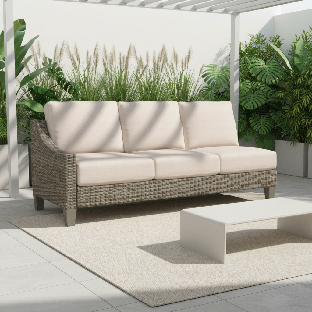 South Sea Rattan Timberline Wicker Outdoor Left-Side Facing Sofa