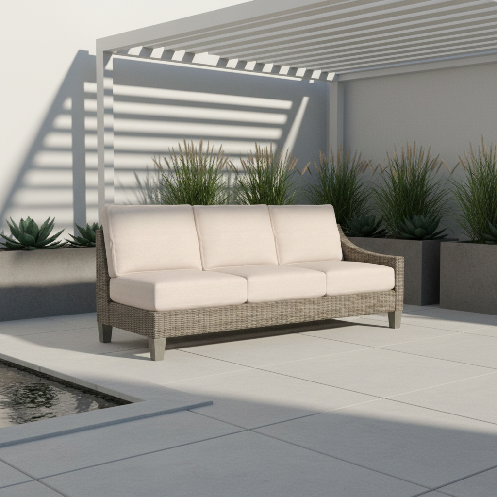 South Sea Rattan Timberline Wicker Outdoor Right-Side Facing Sofa