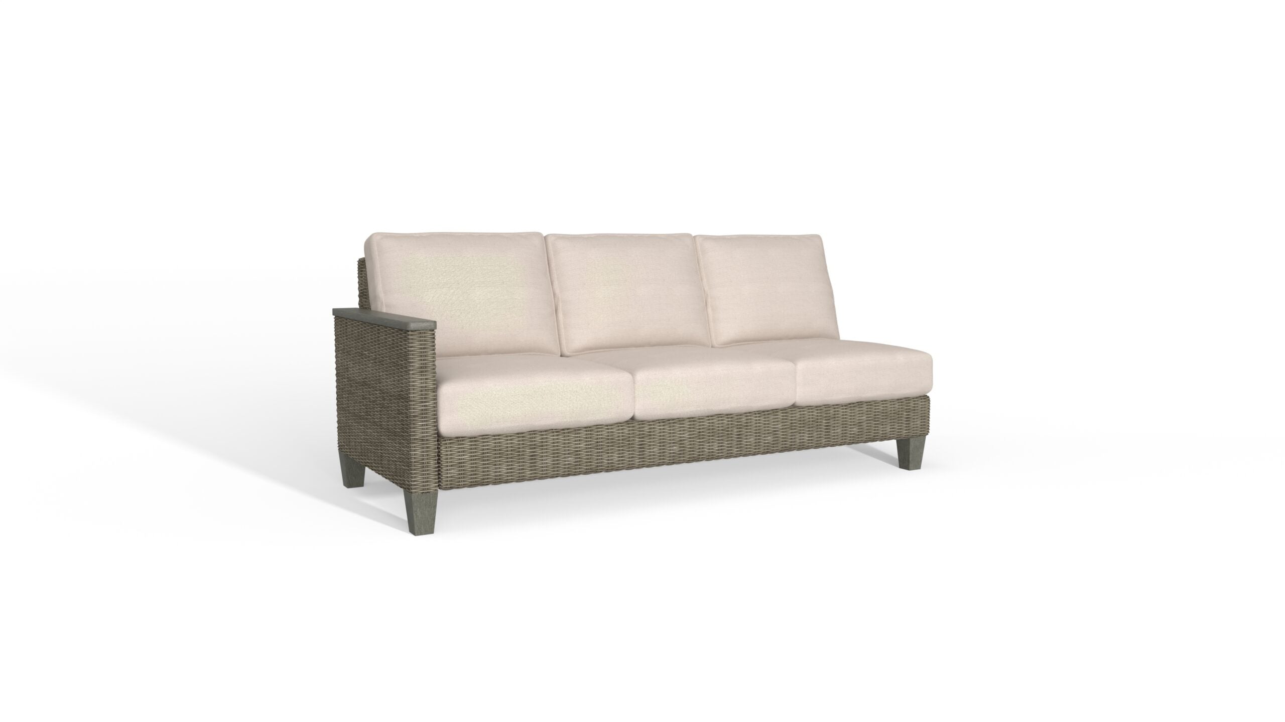 South Sea Rattan Timberline Wicker Outdoor Left-Side Facing Sofa