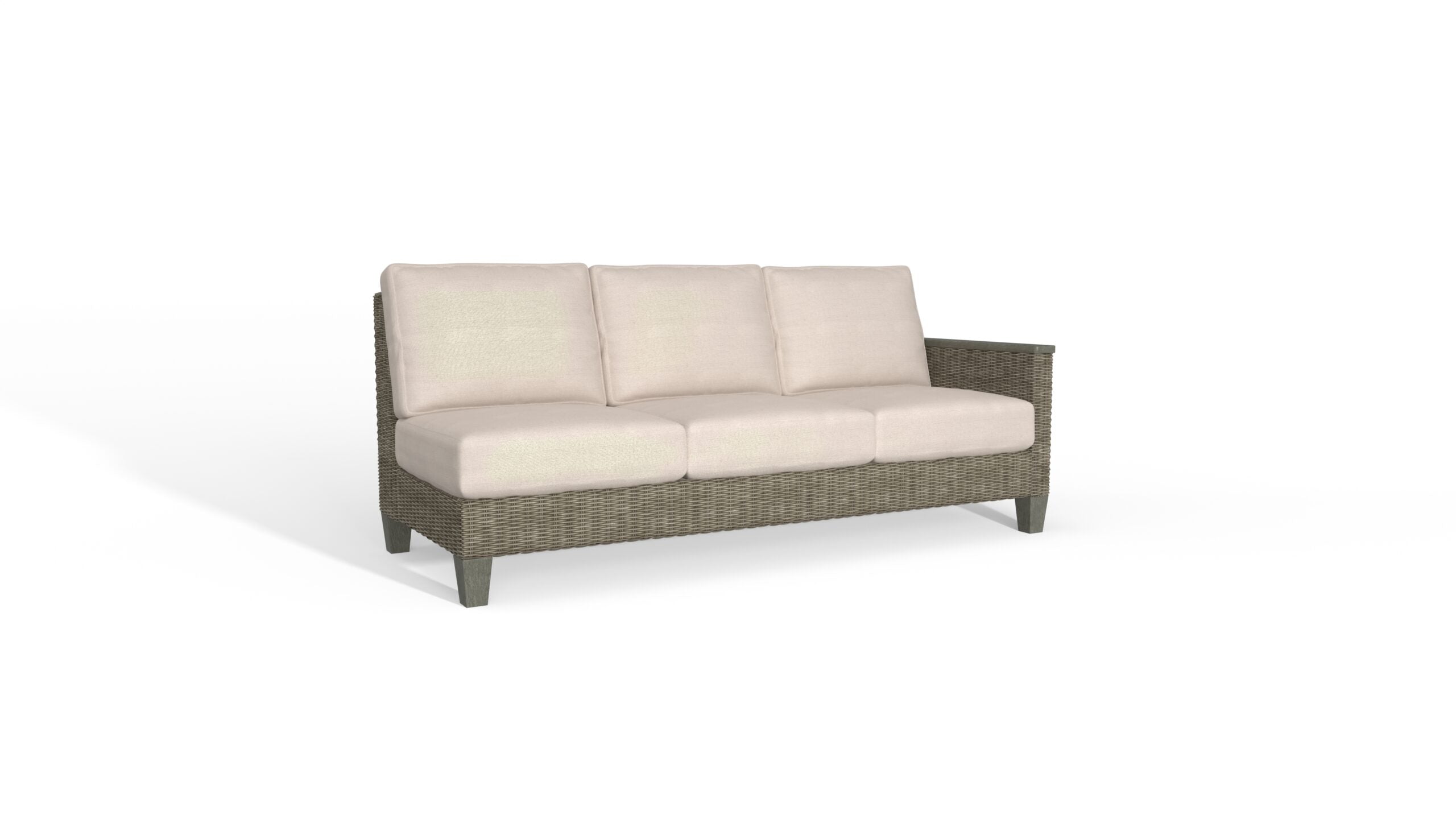 South Sea Rattan Timberline Wicker Outdoor Right-Side Facing Sofa