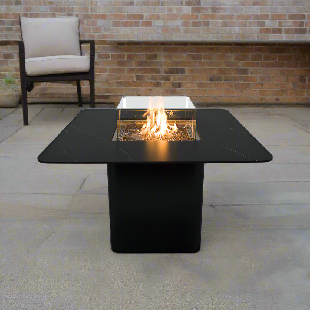 Elementi Plus Brugge Marble Porcelain Fire PIt Table