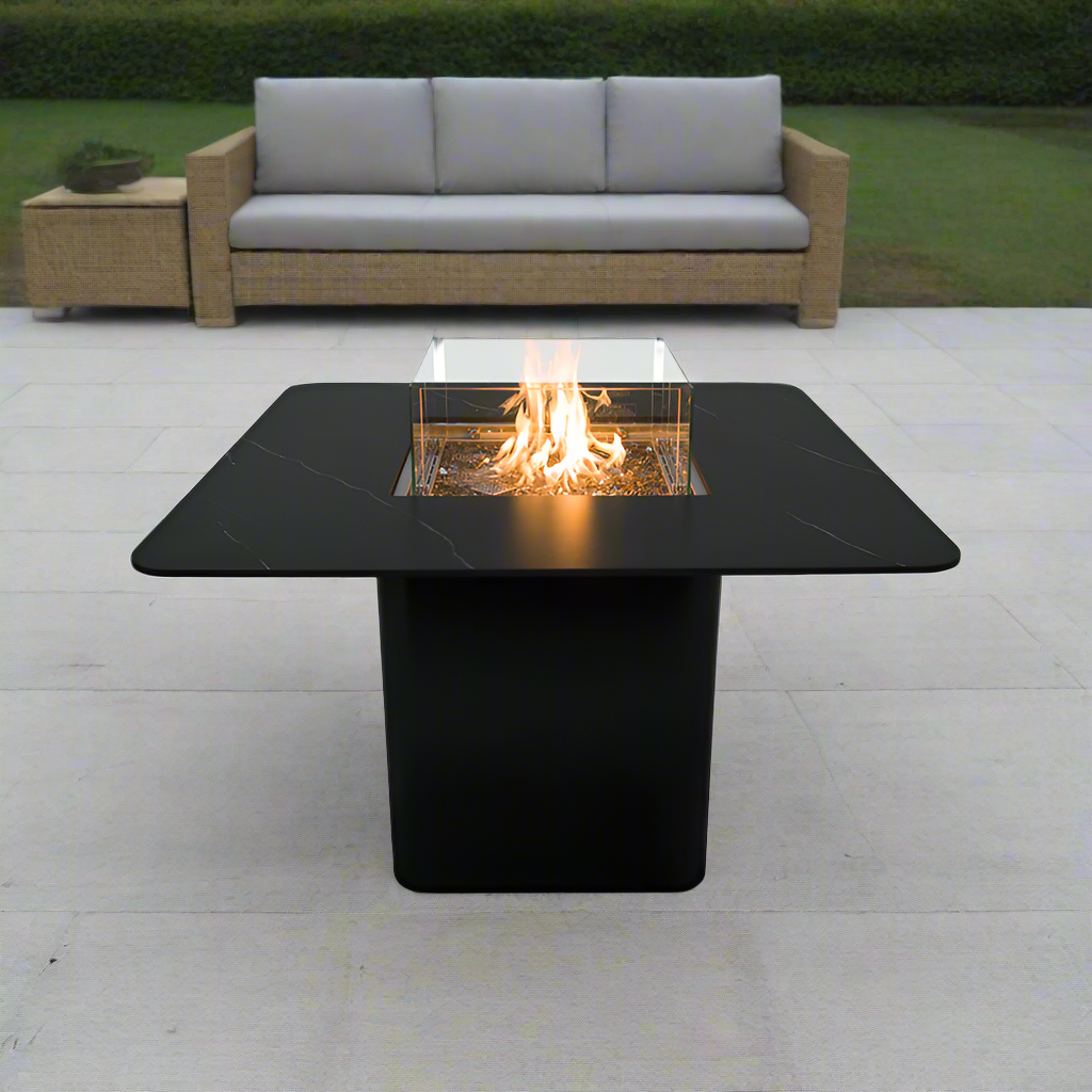 Elementi Plus Brugge Marble Porcelain Fire PIt Table