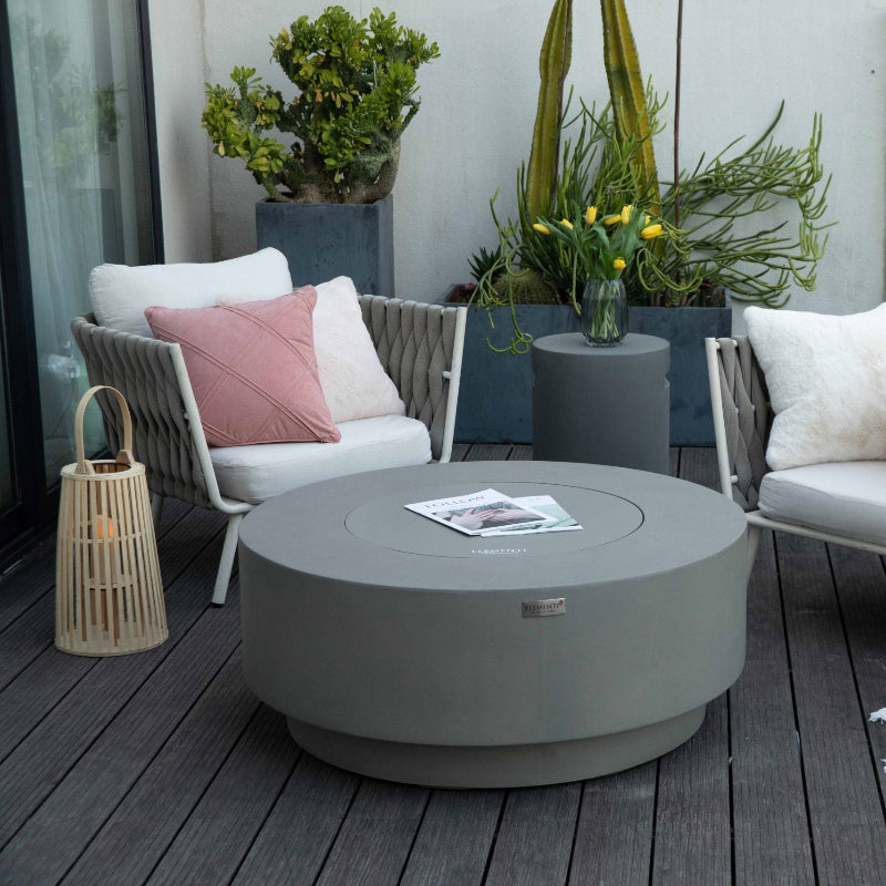 Elementi Plus Colosseo Glass Fiber Reinforced Concrete Outdoor Fire Pit Table