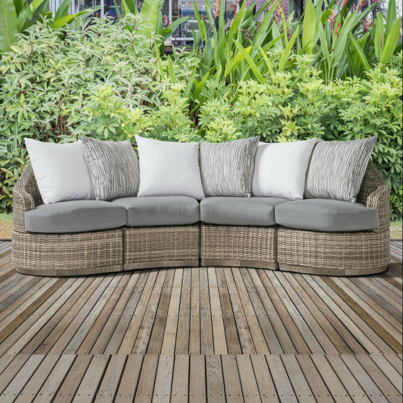 South Sea Rattan Luna Cove Wicker Outdoor 4-Person Lounge Set