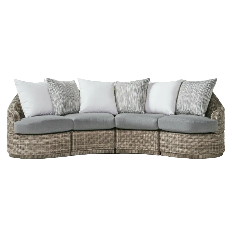 South Sea Rattan Luna Cove Wicker Outdoor 4-Person Lounge Set