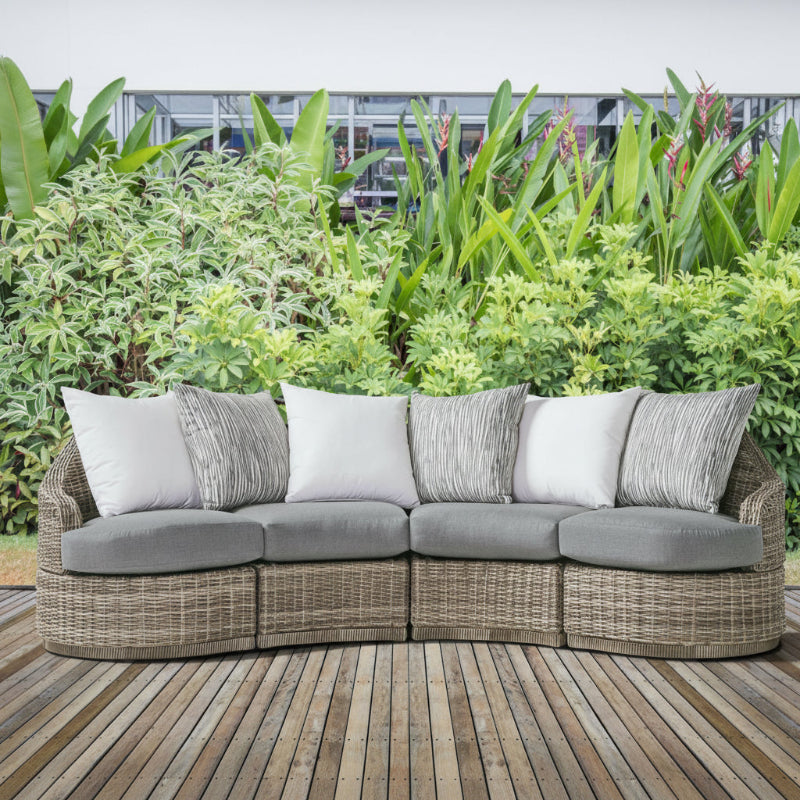 South Sea Rattan Luna Cove Wicker Outdoor 6-Person Lounge Set