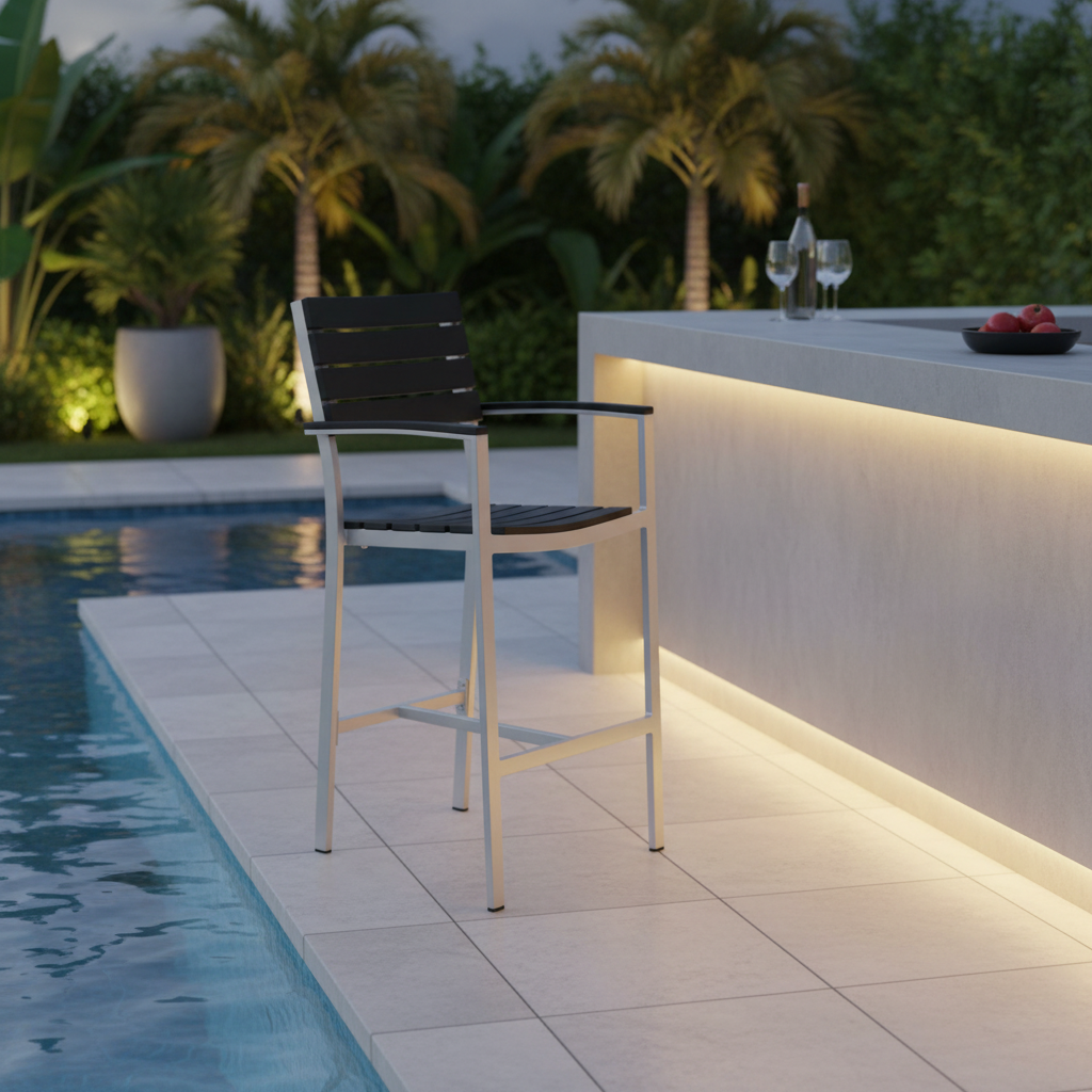 DecoScape Vienna Aluminum Outdoor Bar Arm Chair