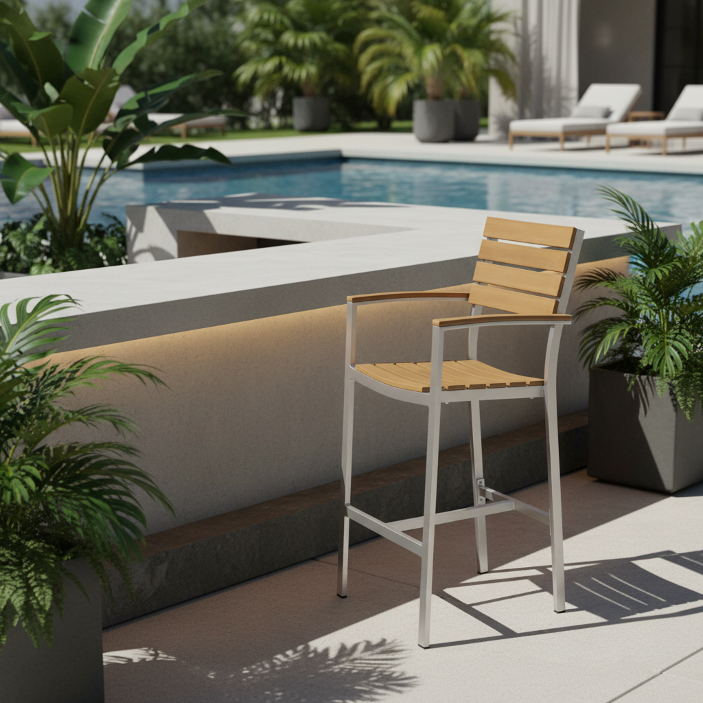 DecoScape Vienna Aluminum Outdoor Bar Arm Chair