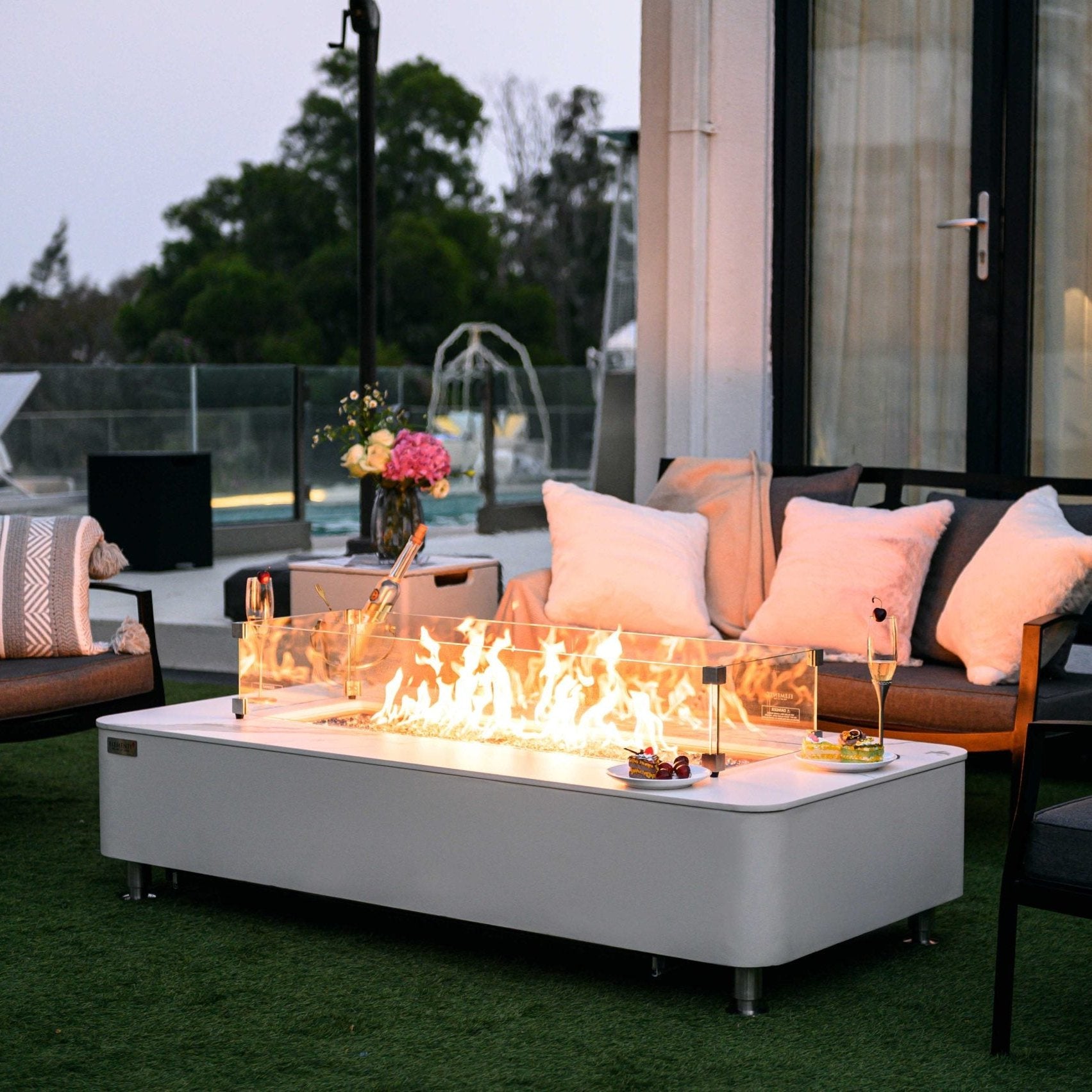 Elementi Plus Athens Porcelain Top Fire Table