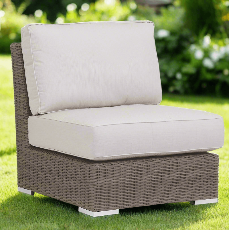 Sunset West Coronado Wicker Outdoor Armless Club Chair With Cushions
