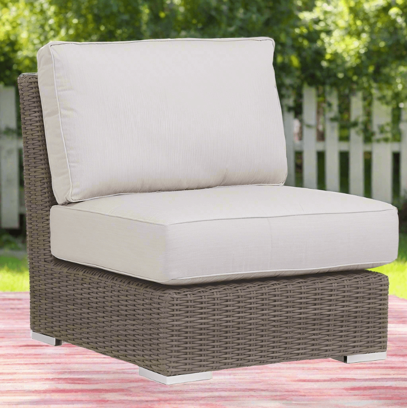Sunset West Coronado Wicker Outdoor Armless Club Chair With Cushions