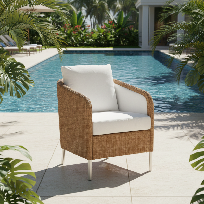 Lloyd Flanders Visions Wicker Outdoor Dining Armchair