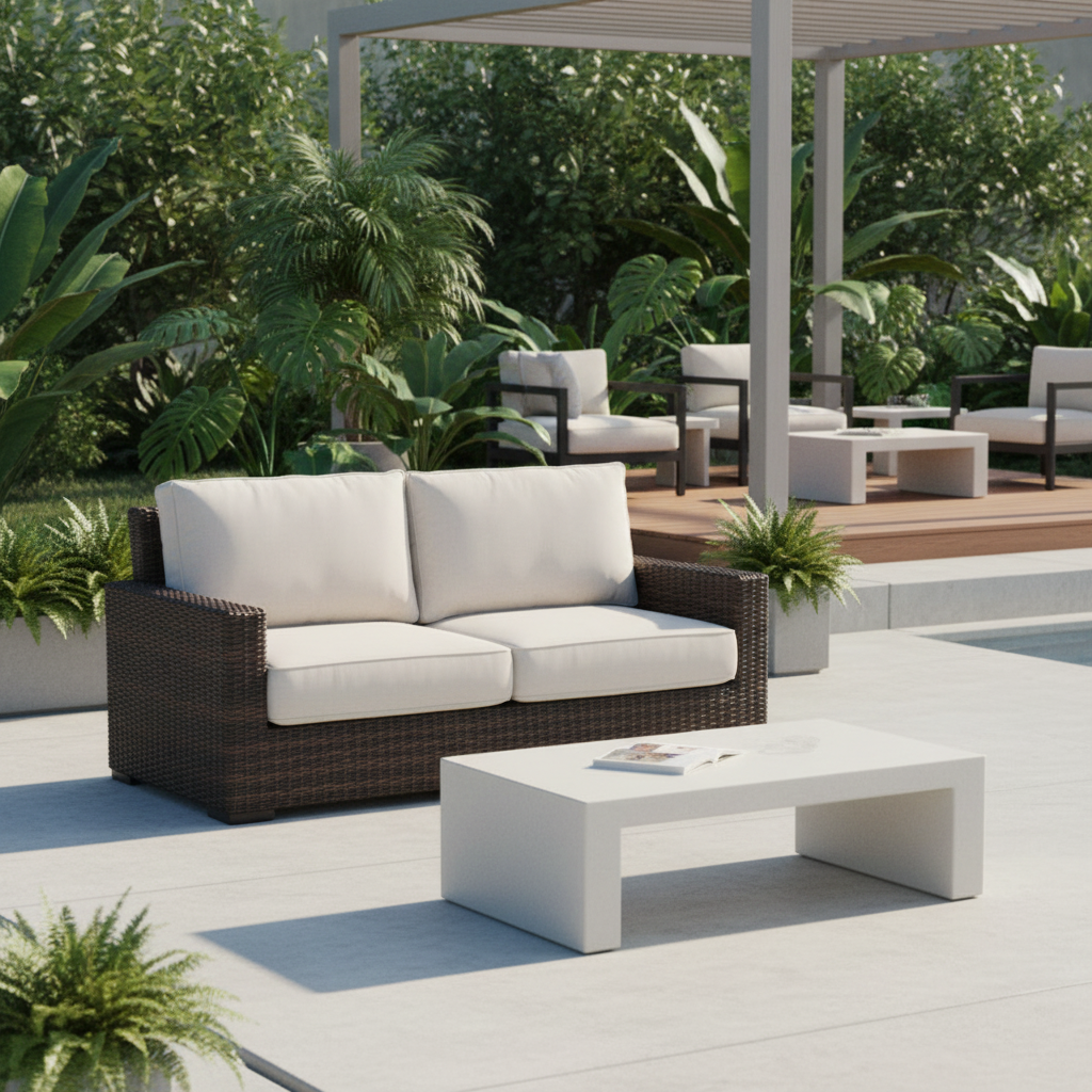 Sunset West Montecito Wicker Outdoor Loveseat