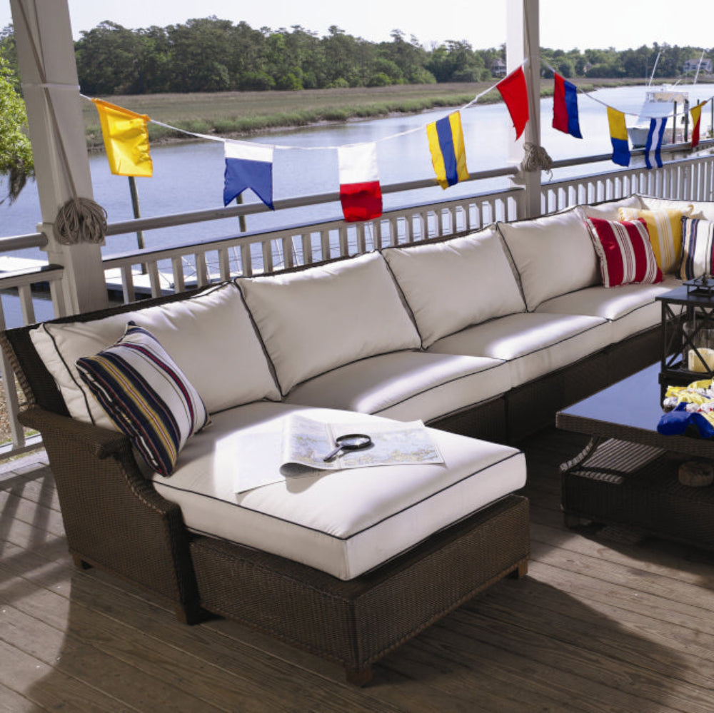 Lloyd Flanders Hamptons Wicker Outdoor Right Arm Chaise