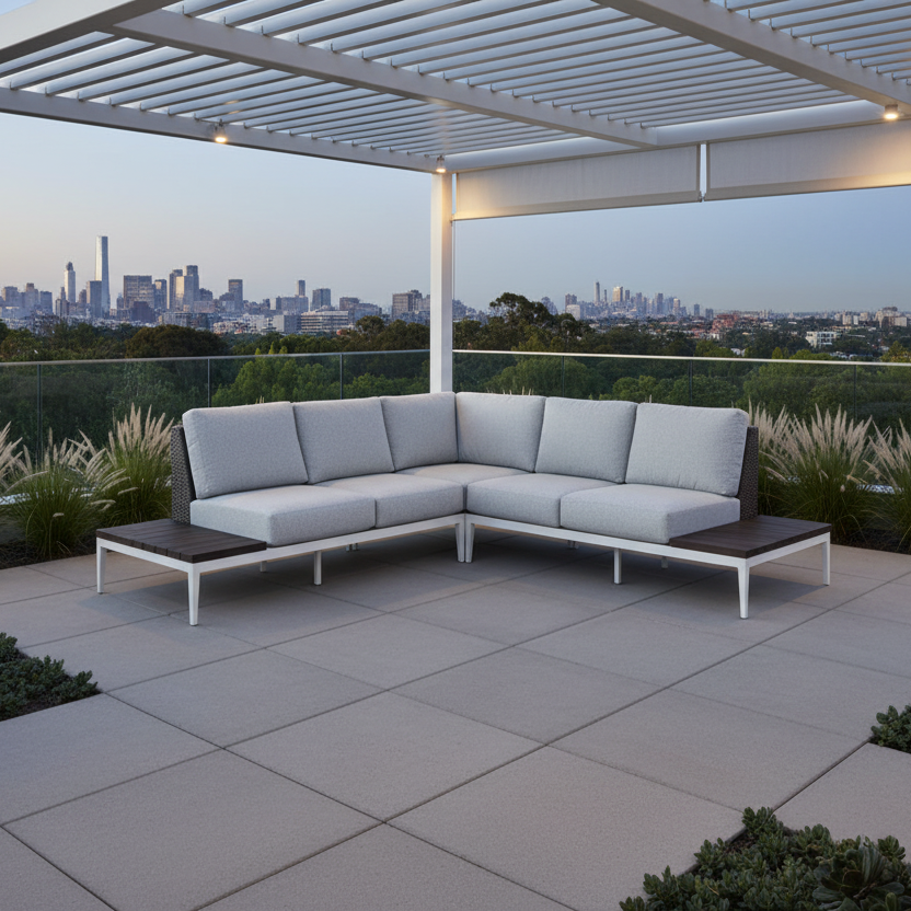 South Sea Rattan Stevie 3-Piece Aluminum Outdoor Sectional