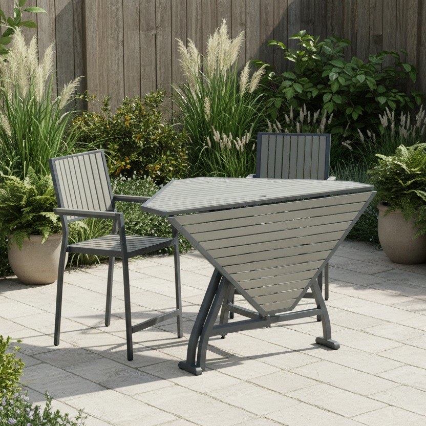 Alfresco Home Oden Dark Grey All-Weather HDPE Outdoor 43" Square Counter Table