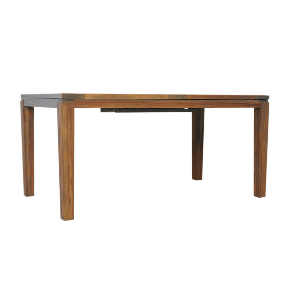 Lloyd Flanders Teak Outdoor 63–84" Butterfly Leaf Umbrella Dining Table