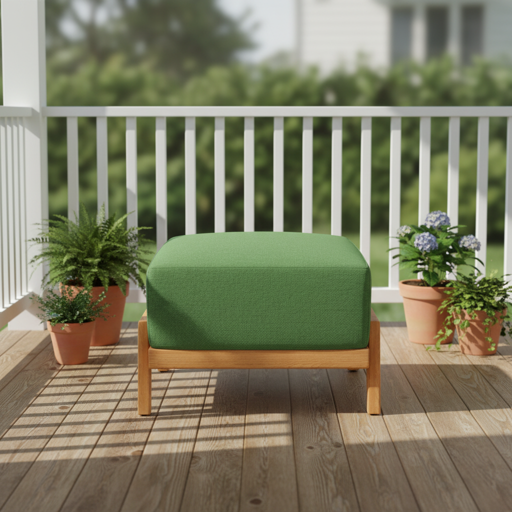 Lloyd Flanders Alpine Teak Outdoor Ottoman