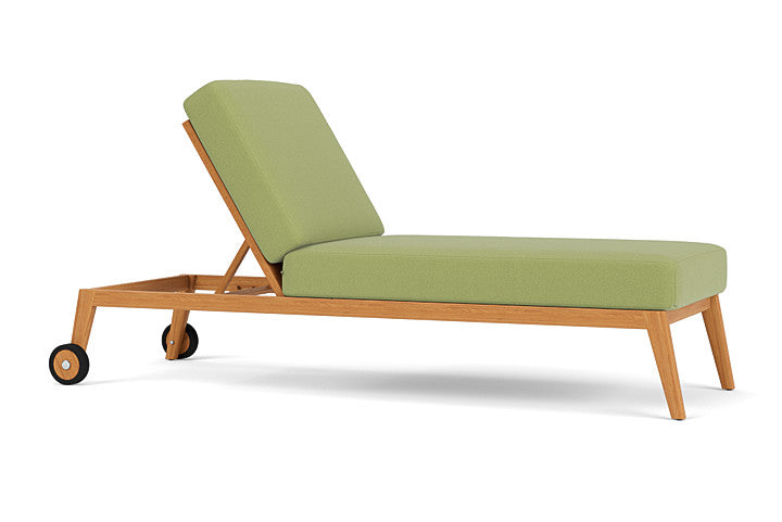 Lloyd Flanders Alpine Teak Outdoor Pool Chaise Lounge