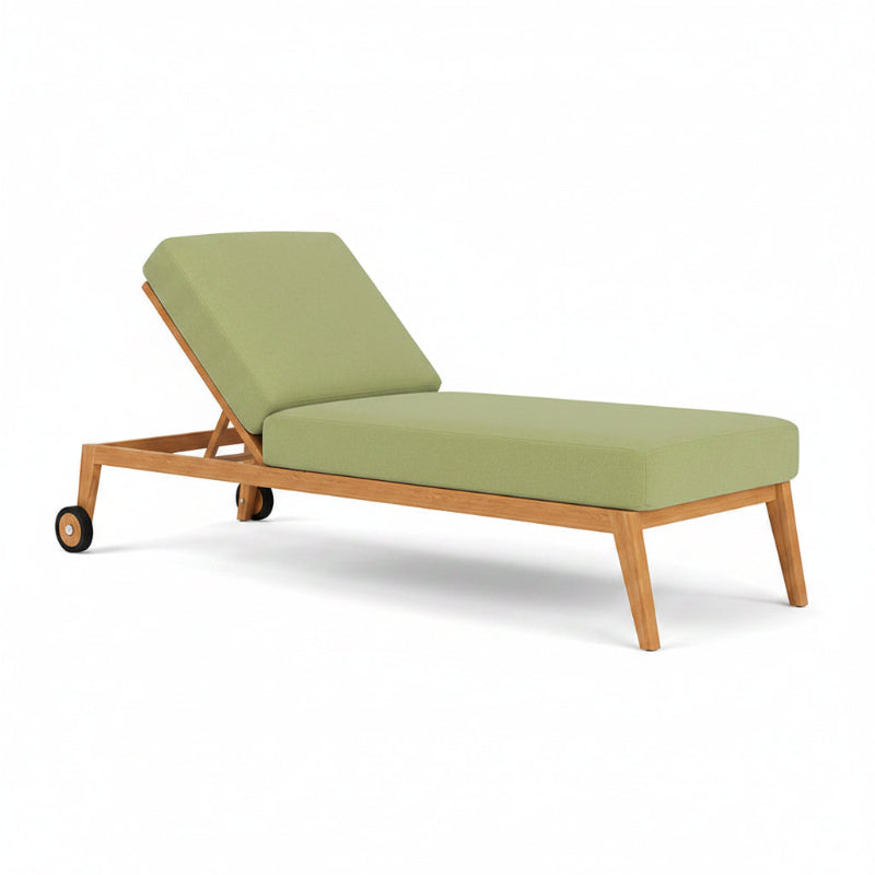 Lloyd Flanders Alpine Teak Outdoor Pool Chaise Lounge