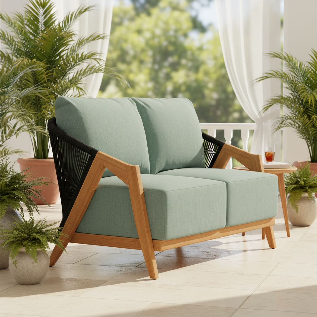 Lloyd Flanders Alpine Teak Outdoor Loveseat
