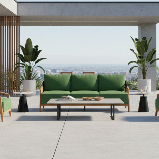 Lloyd Flanders Alpine Teak Outdoor Sofa