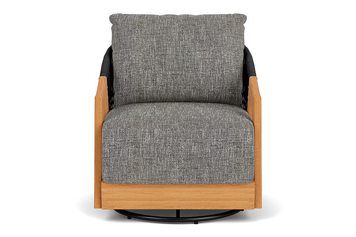 Lloyd Flanders Alpine Teak Outdoor Swivel Lounge Chair