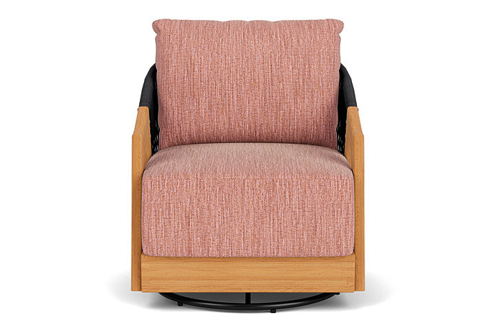 Lloyd Flanders Alpine Teak Outdoor Swivel Lounge Chair