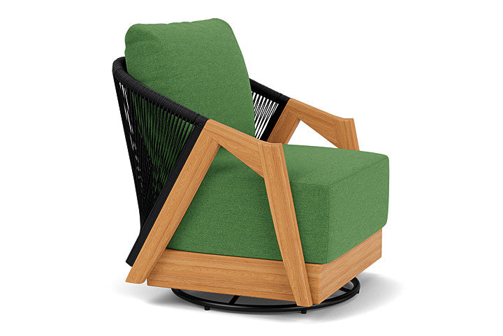 Lloyd Flanders Alpine Teak Outdoor Swivel Lounge Chair