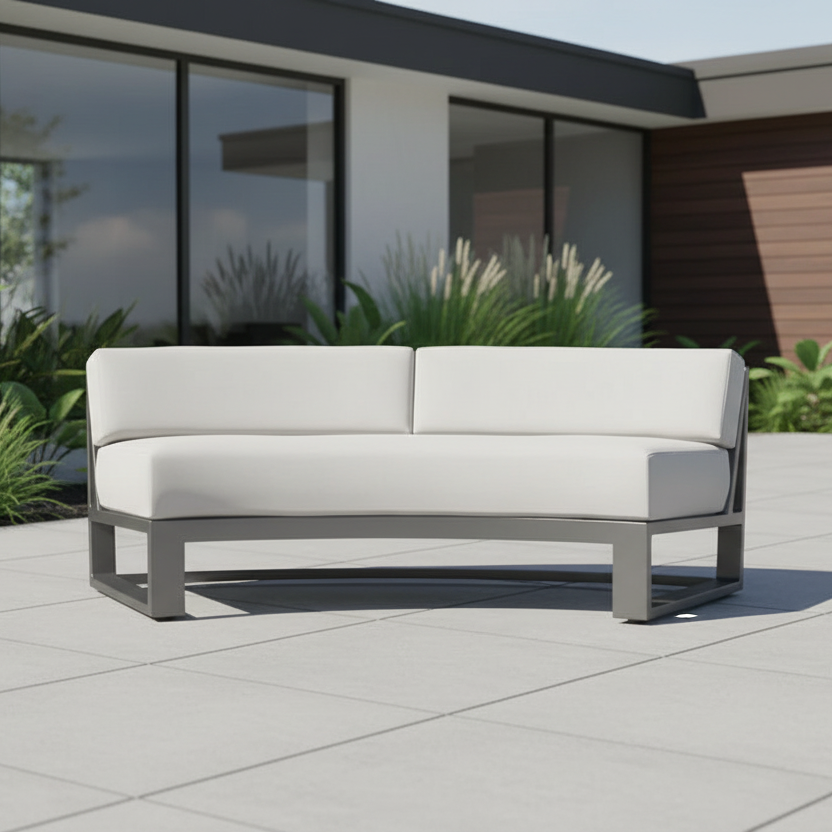 Sunset West Redondo Aluminum Outdoor Curved Sofa