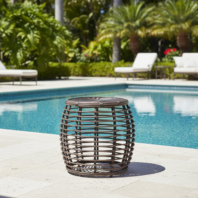 Sunset West Venice Wicker Outdoor Round End Table