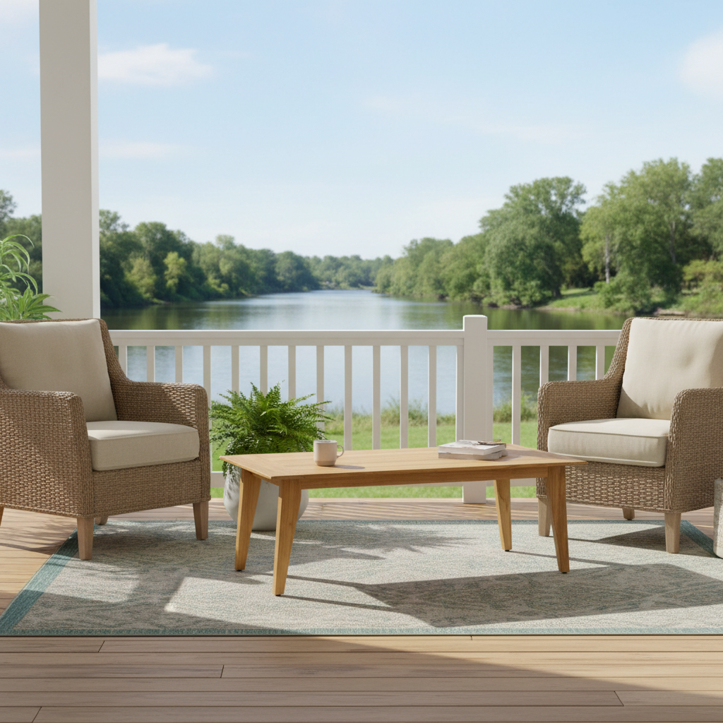 Lloyd Flanders Alpine Wicker Outdoor 48" Rectangular Cocktail Table