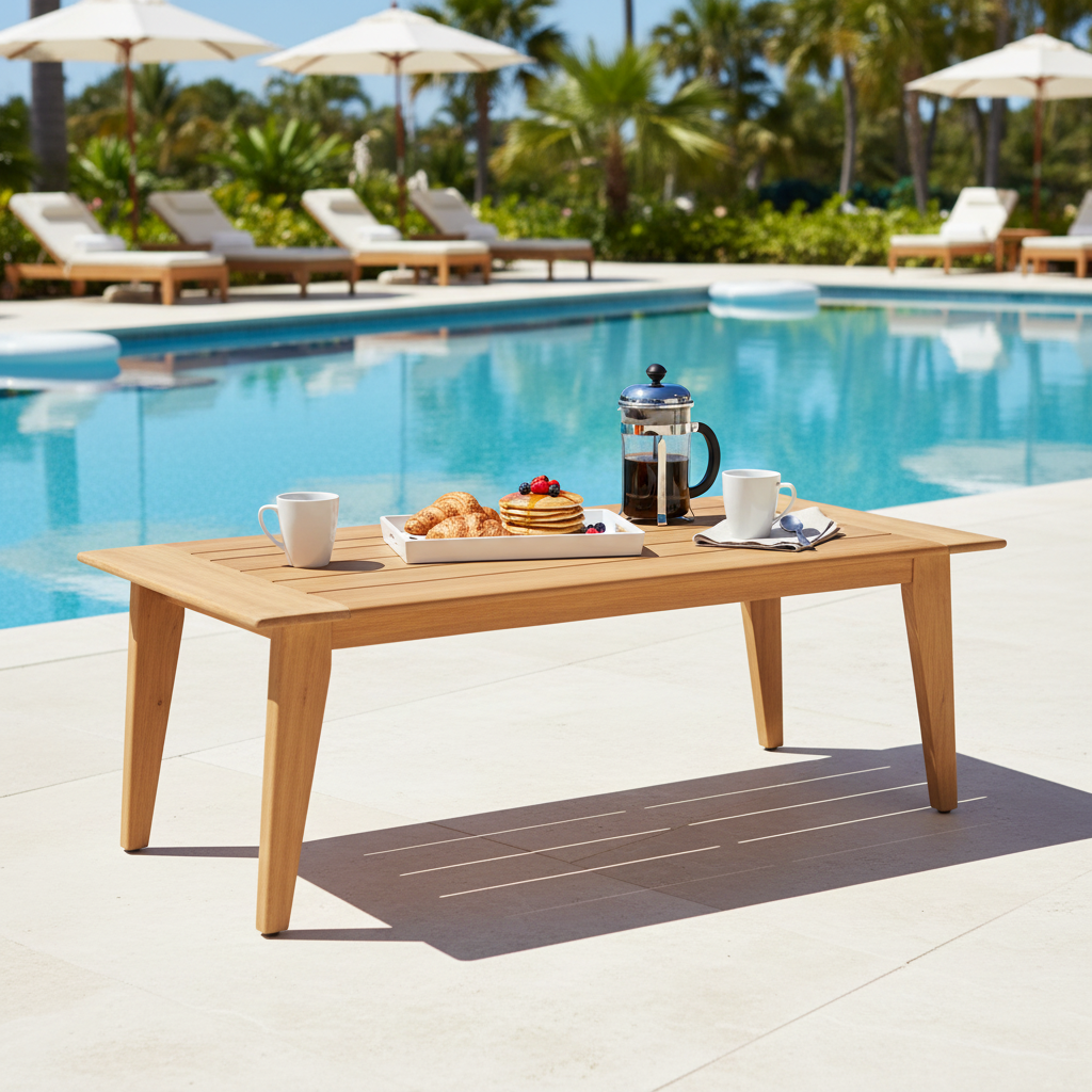 Lloyd Flanders Alpine Wicker Outdoor 48" Rectangular Cocktail Table