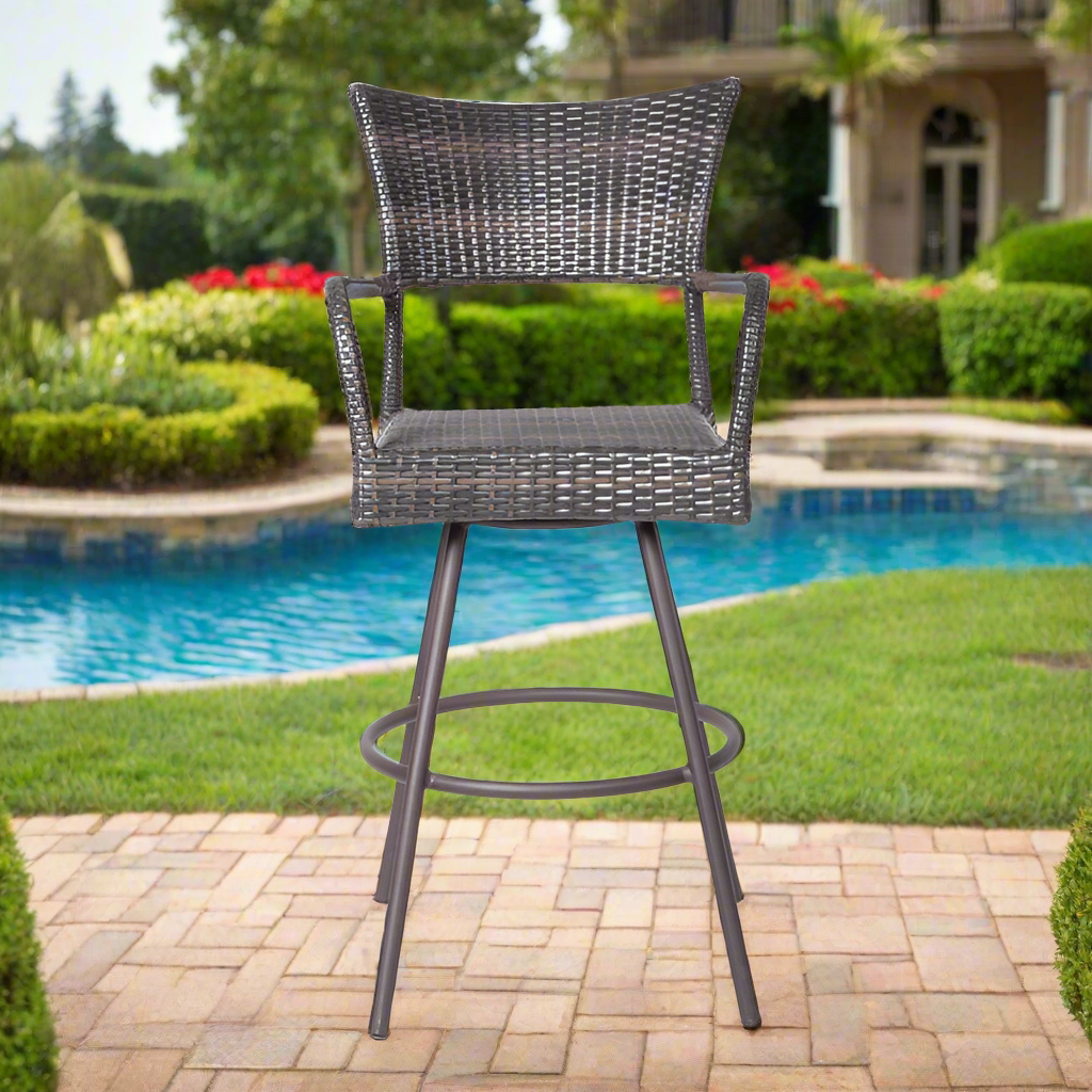 Alfresco Home Tutto Bar Height Wicker Swivel Arm Chair