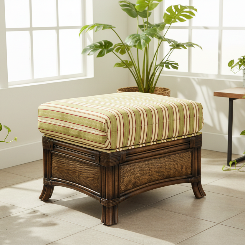 South Sea Rattan Pacifica Rattan Indoor Ottoman