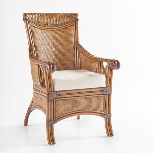 South Sea Rattan Pacifica Indoor Wicker Dining Arm Chair